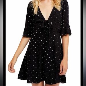 Free People All Yours Minidress Black & White polka dotted dress Size 6
